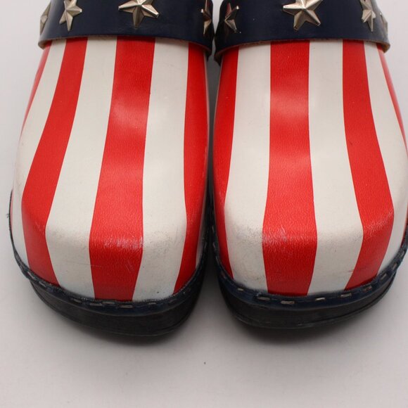 Vintage Ortoped Wooden Clog American Flag Women's EU Size 38 Made in Sweden - Picture 4 of 14